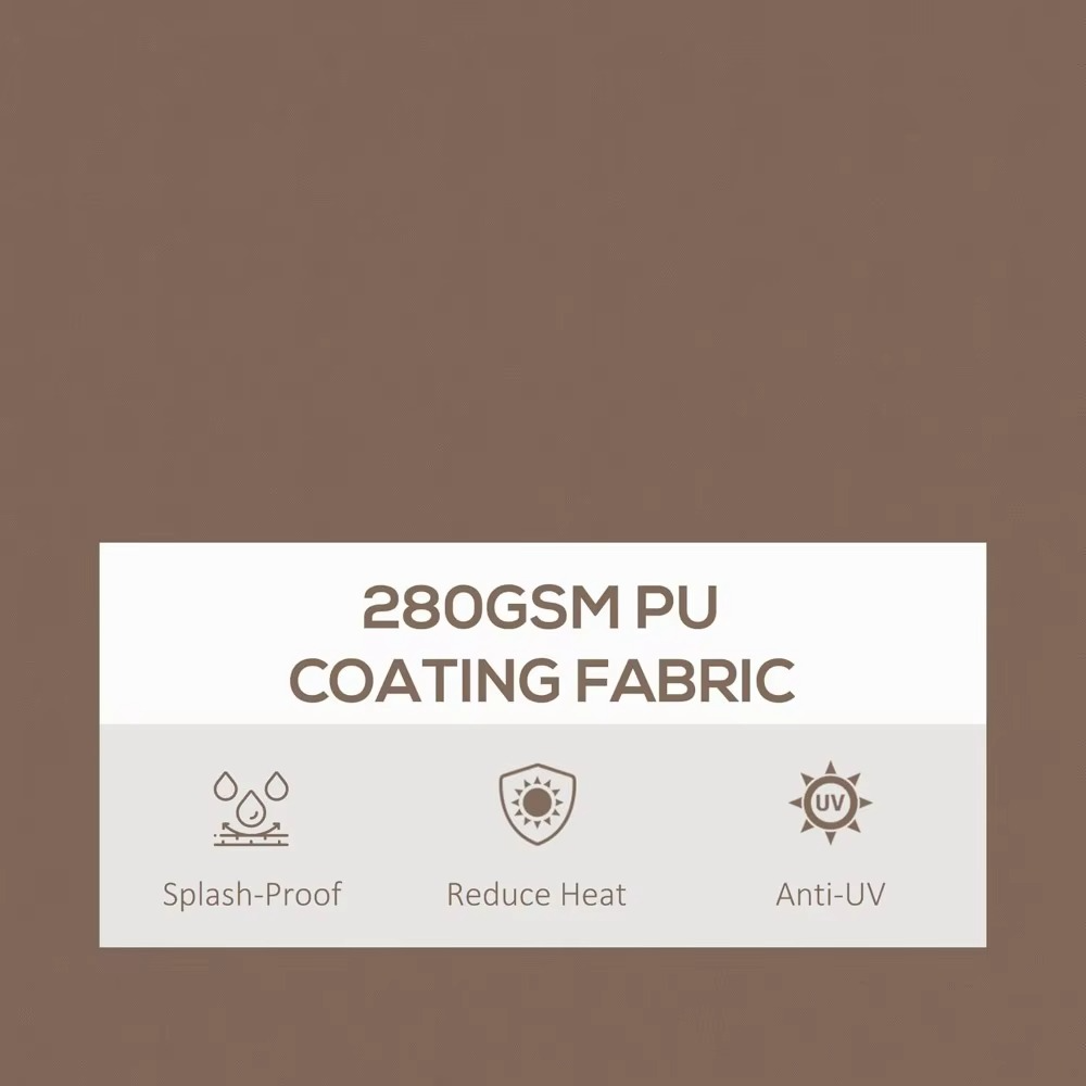 مظلة قابلة للسحب مقاس 13 × 10 أقدام، مظلة فناء مع مقبض يدوي، قماش مقاوم للأشعة فوق البنفسجية 280 جرامًا للمتر المربع والألومنيوم